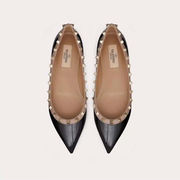 Valentino Patent Rockstud Ballet Flat - Picture 4 of 8